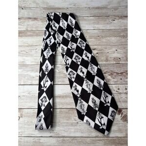 Vintage 1997 Looney Tunes Black/White Mens Neck Tie